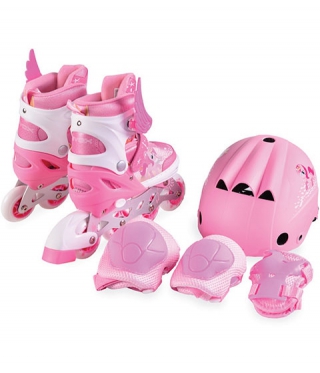 Kinder Inline-Skates 2 in 1 Set Ponny Pink