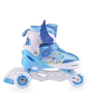  Kinder Inline-Skates 2 in 1 Set Ponny Blau