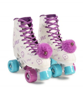 Kinder Rollschuhe LOVE mit Pompon 36-37