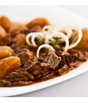 Hirsch Ragout mit Kartoffelklößchen 